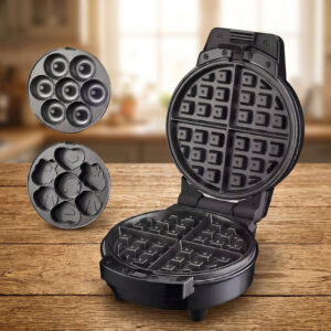 La Mini Waflera 3 en 1 es la solución perfecta para preparar desayunos y meriendas de forma rápida y deliciosa.