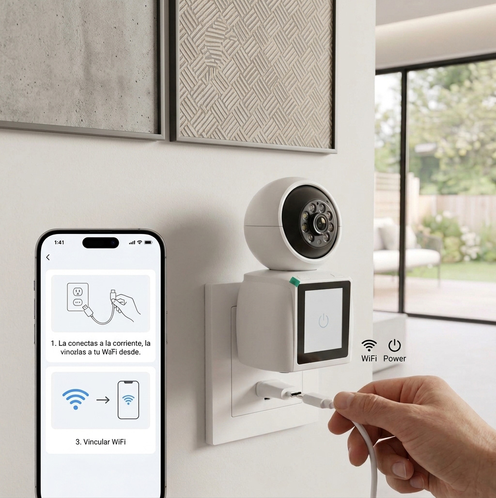 Cámara de Seguridad WiFi con Pantalla